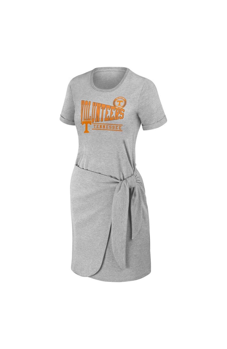 WEAR by Erin Andrews Women's WEAR by Erin Andrews Heather Gray Tennessee Volunteers Knotted T-Shirt Dress, Alternate, color, Heather Gray