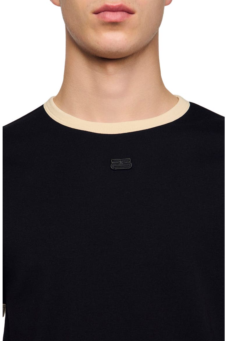 Two-tone patch T-shirt, Alternate, color, Black