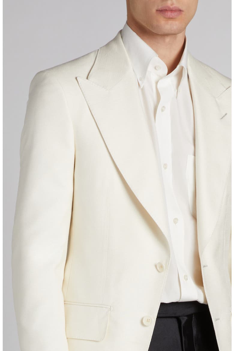 Atticus Silk Dinner Jacket, Alternate, color, BONE