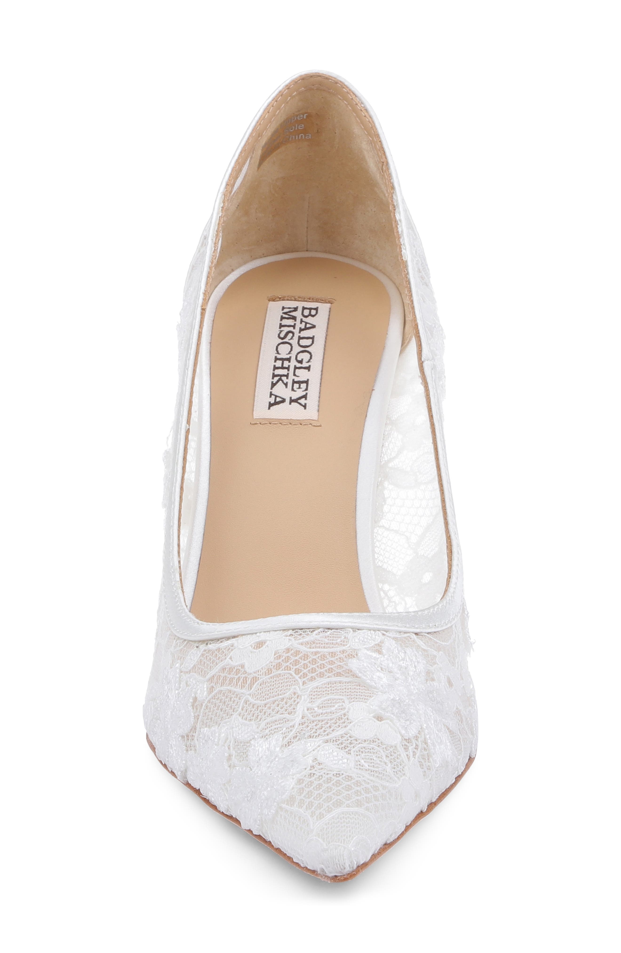 Rania Sequin Lace Pointed Toe Pump, Alternate, color, WHITE LACE