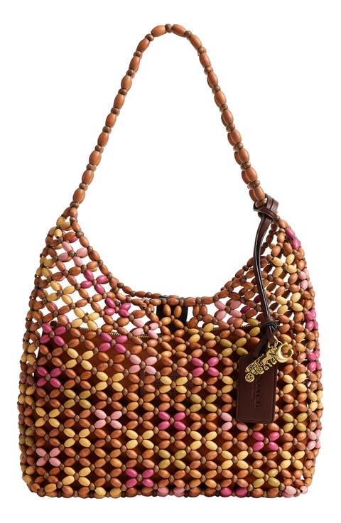 Brooklyn 34 Wooden Bead Shoulder Bag