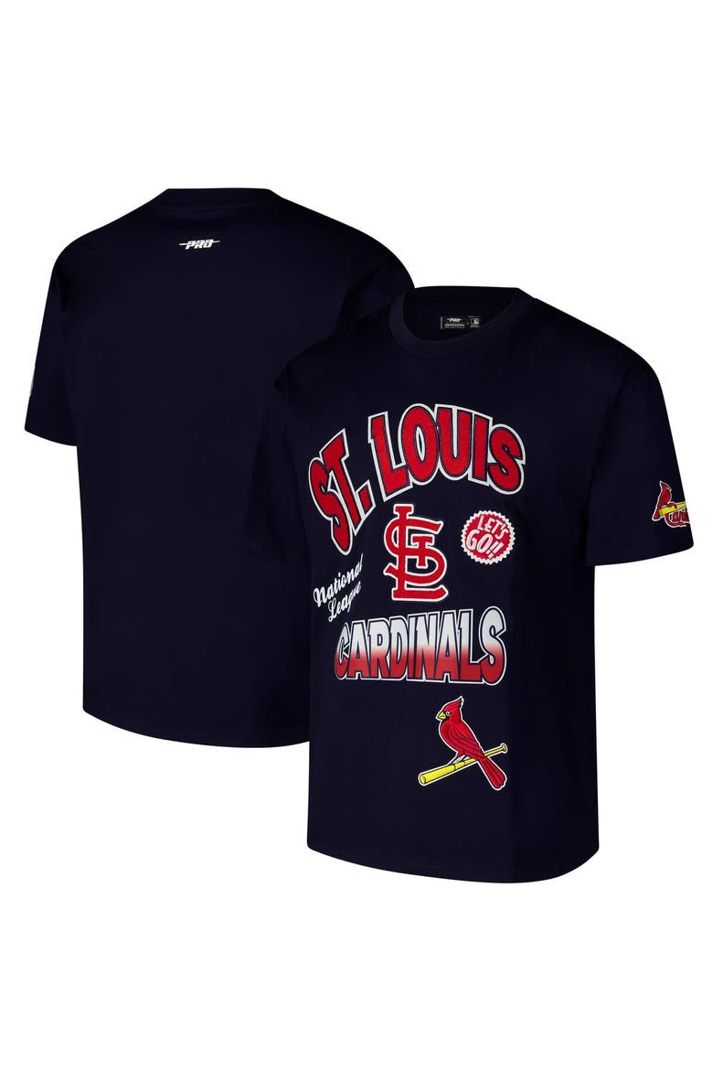 Men's Pro Standard Navy St. Louis Cardinals Turn It Up Dropped Shoulder T-Shirt, Main, color, Navy