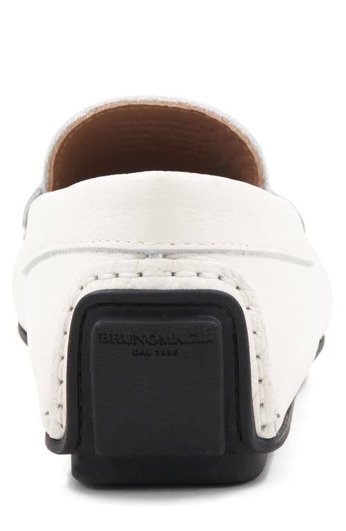 Bruno Magli Taranto Penny Loafer In Off White Pebbled