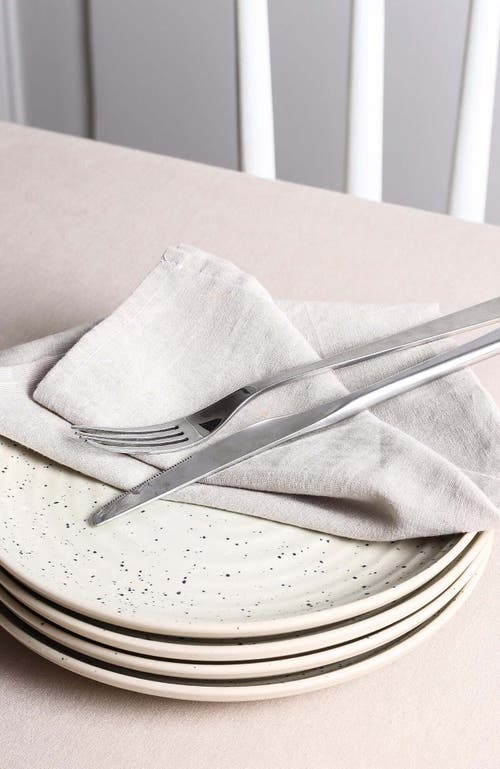 Stone Lain Dua Stoneware 4-piece Dinner Plate Set In White