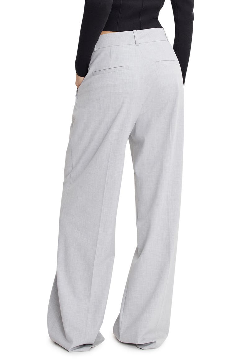 Essential Wide Leg Suiting Pants, Alternate, color, CROSSHATCH GREY