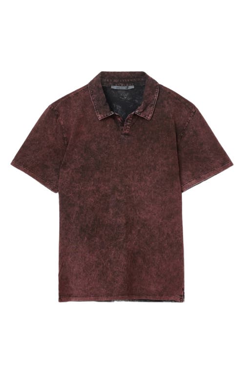 John Varvatos Carsten Johnny Collar Polo In Brown