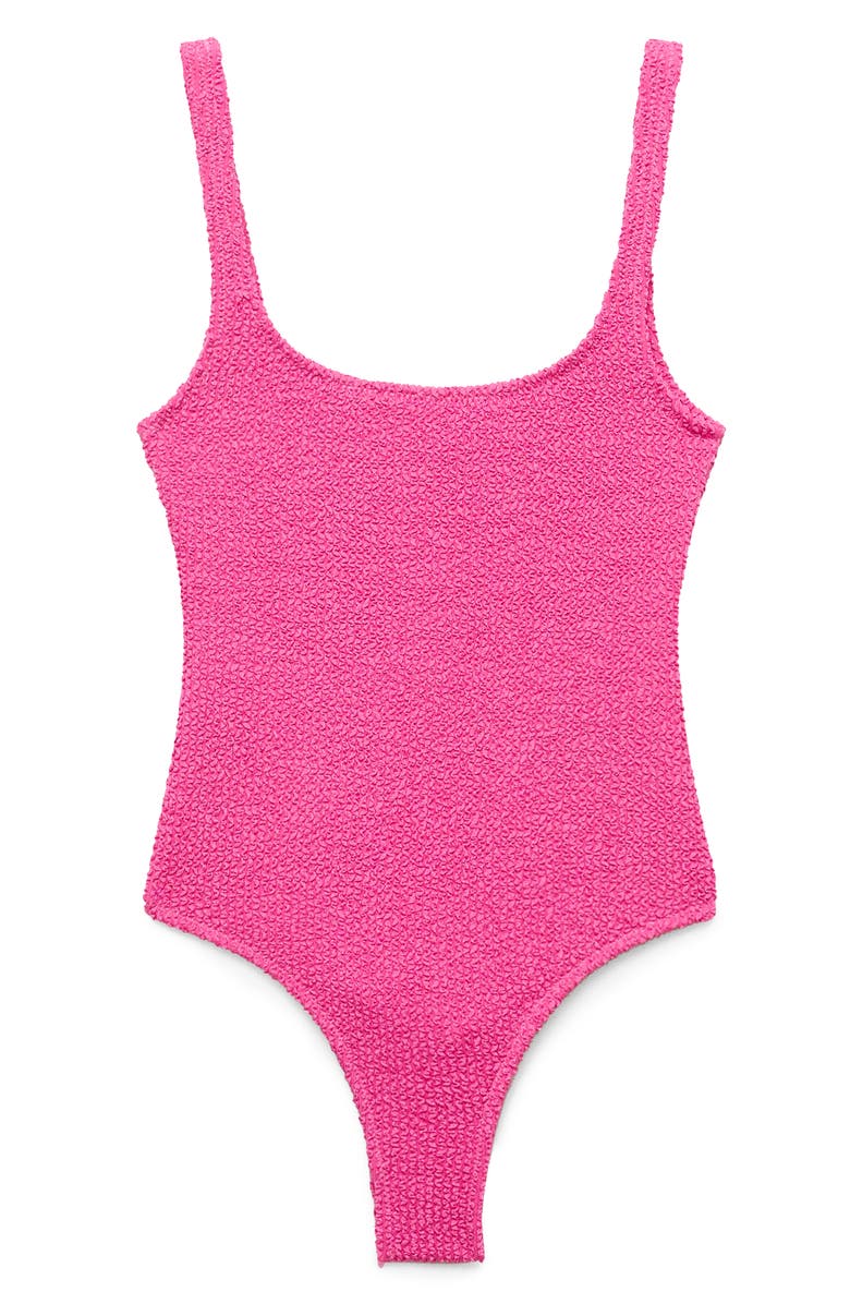 MANGO Textured One-Piece Swimsuit, Main, color, 