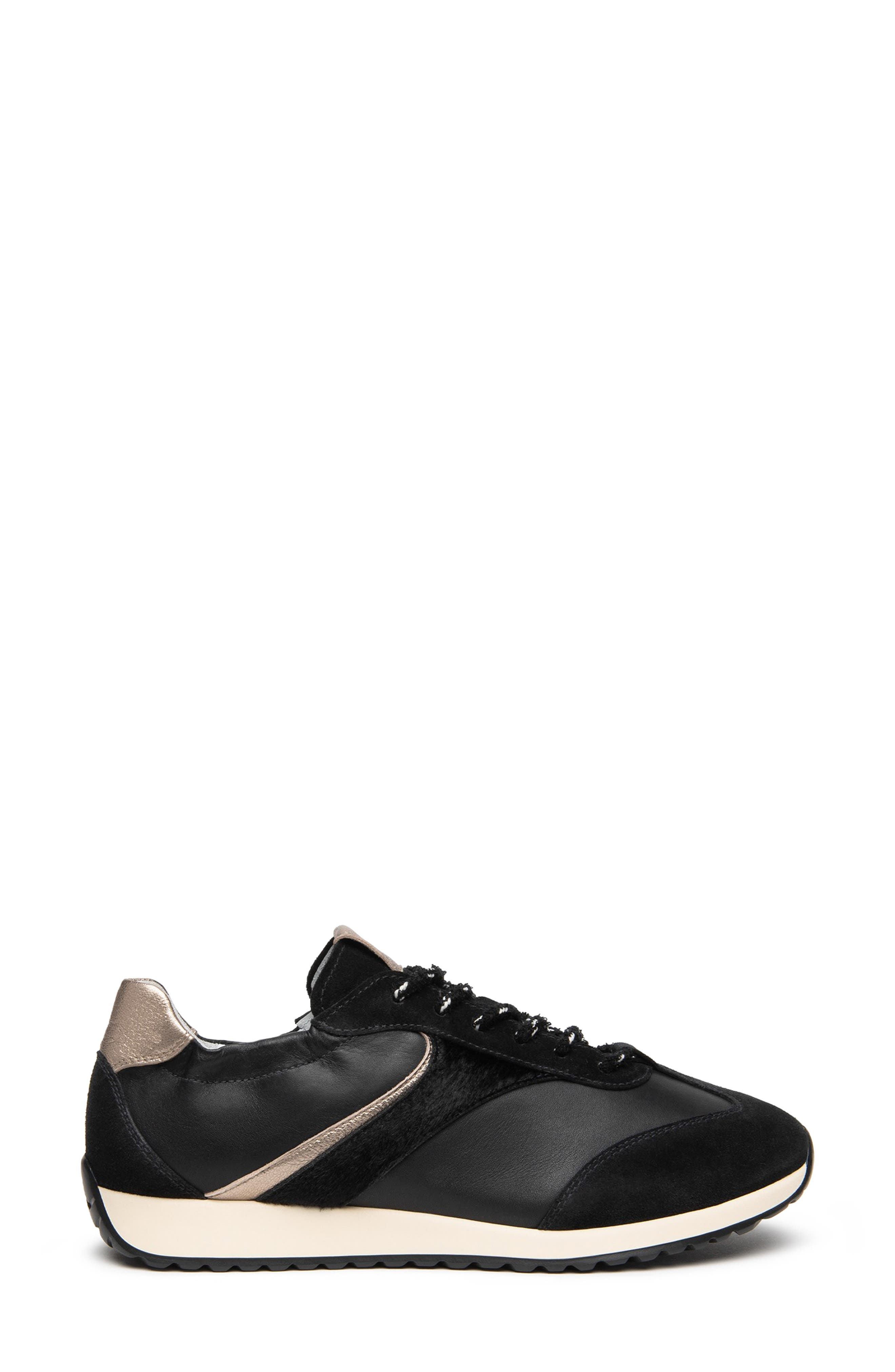 Leather Low Top Sneaker, Alternate, color, BLACK