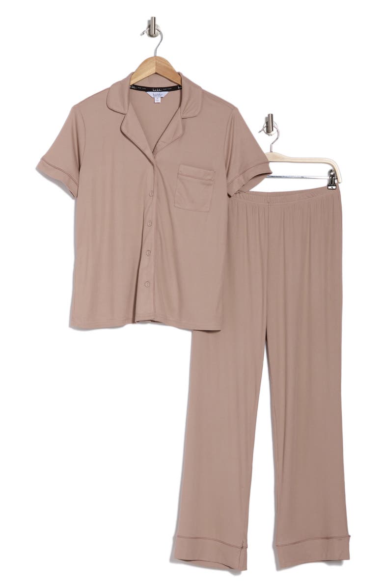 Nicole Miller Notch Collar Pajamas, Alternate, color, 