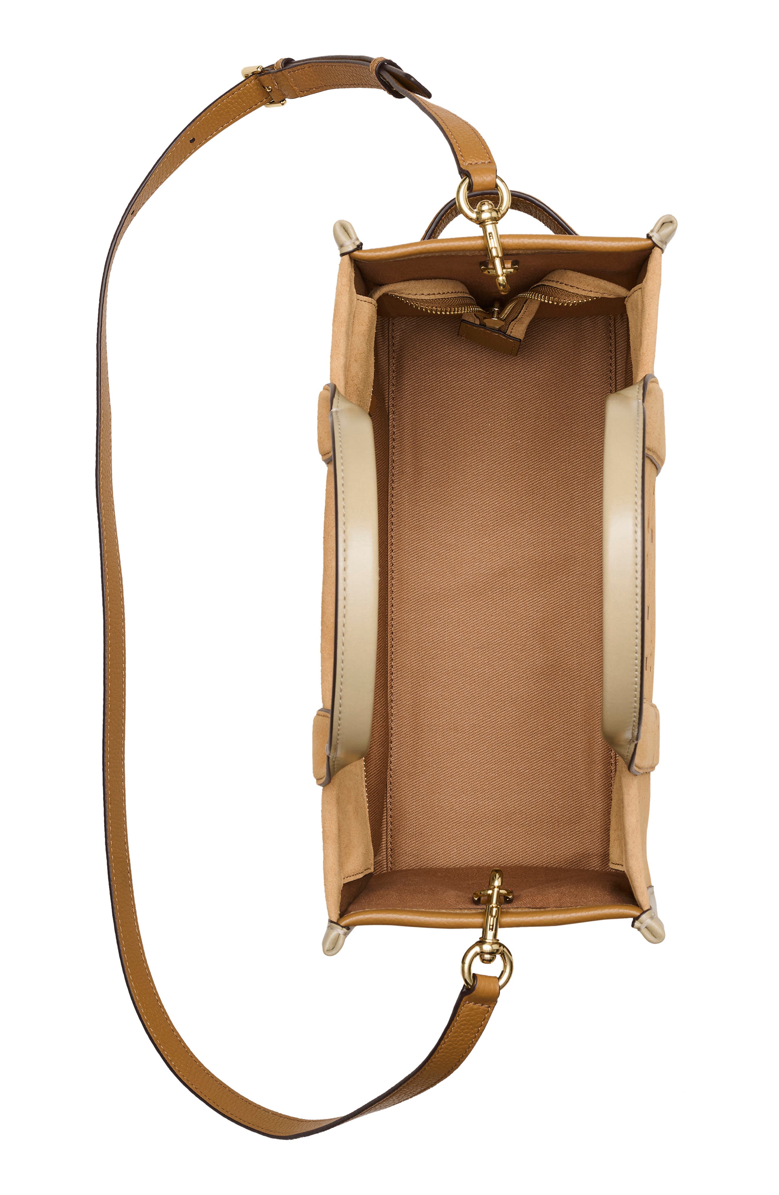 Marc Jacobs The Suede & Leather Medium Tote Bag, Alternate, color, Sahara