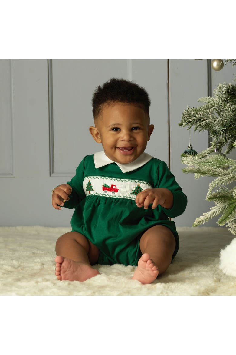 Christmas Tree Babysuit, Alternate, color, Green