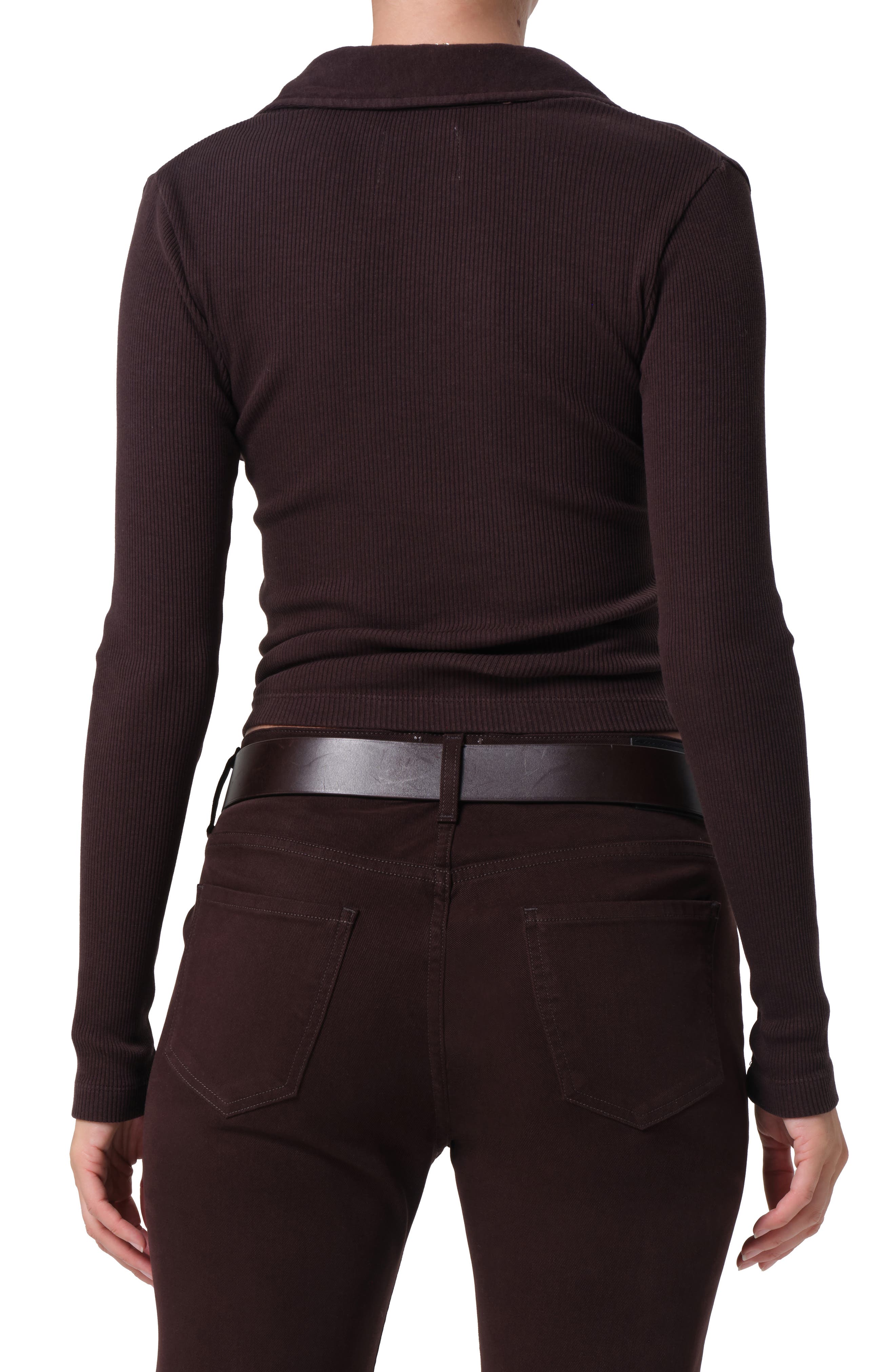 Long Sleeve Rib Polo - image 4
