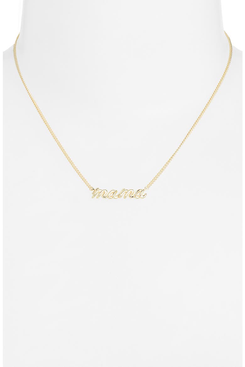 Mama Script Pendant Necklace, Alternate, color, GOLD METAL