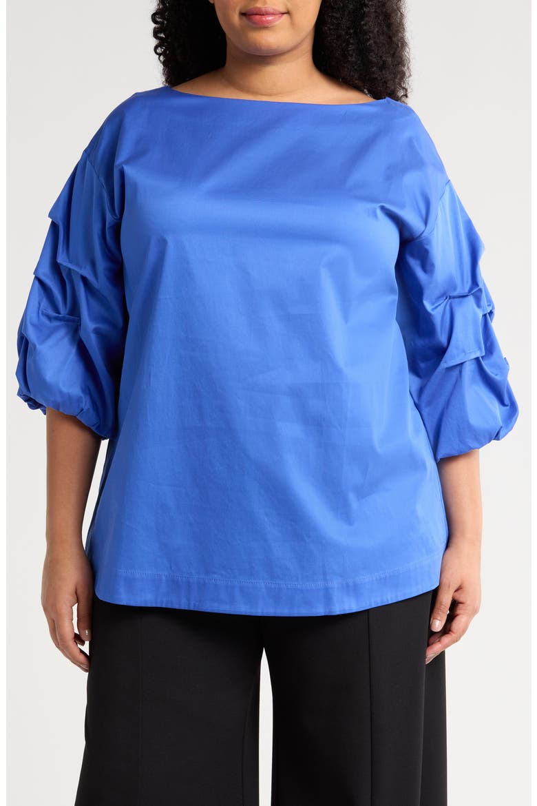 Balia Cotton Popover Top, Main, color, ROYAL BLUE