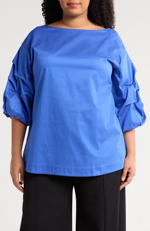 Balia Cotton Popover Top (Plus)