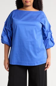 HARSHMAN Balia Cotton Popover Top