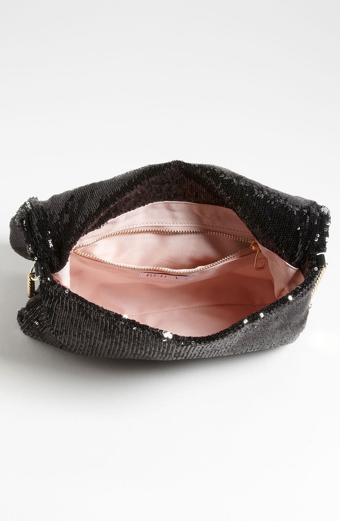 Sequin Bow Clutch, Alternate, color, BLACK