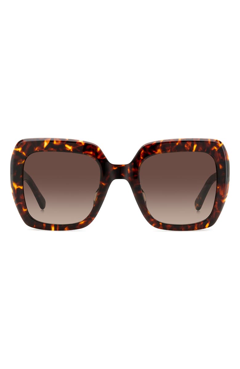 Kate Spade New York naomis 52mm gradient square sunglasses, Main, color, Havana/ Brown Gradient