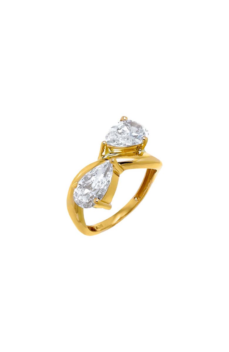 BY ADINA EDEN Lab Grown Diamond Double Pear Pinky Ring 14K, Main, color, 