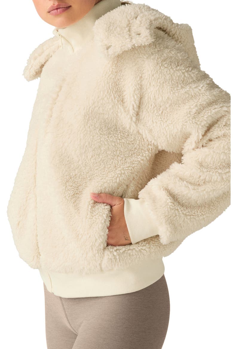 Adventure Faux Shearling Hoodie, Alternate, color, IVORY