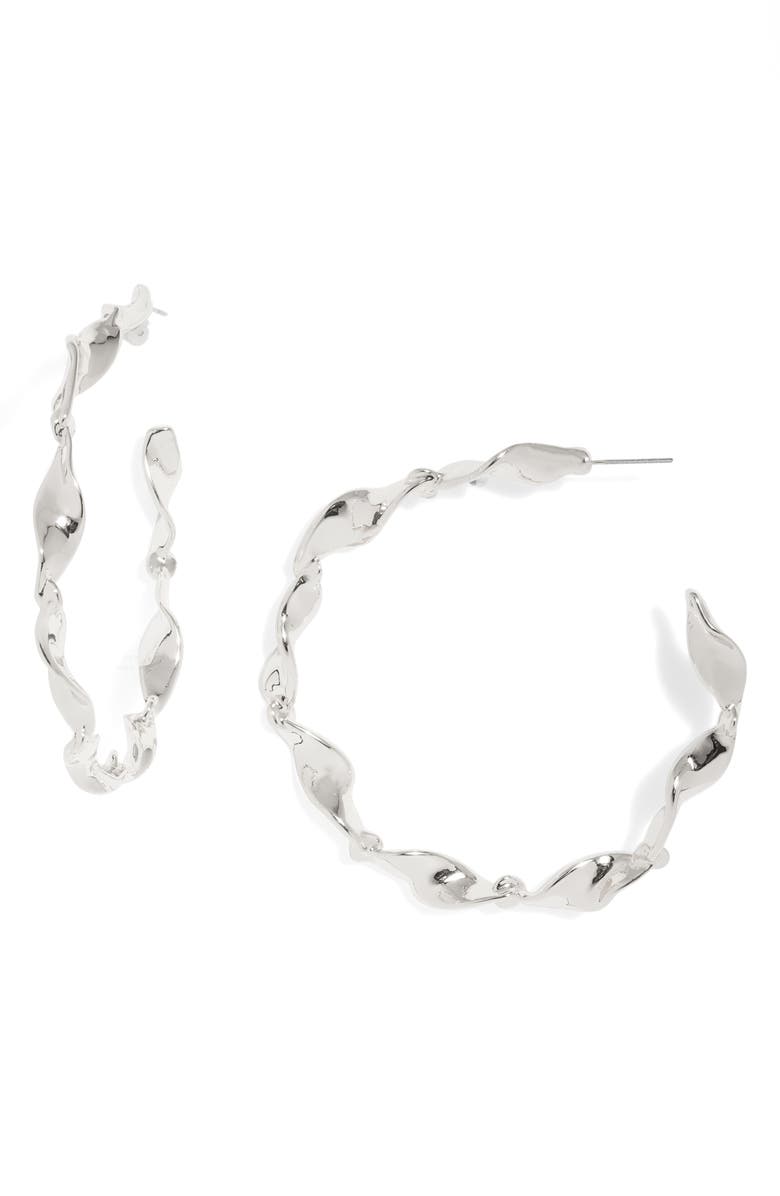Open Edit Frozen Chain Hoop Earrings, Main, color, 