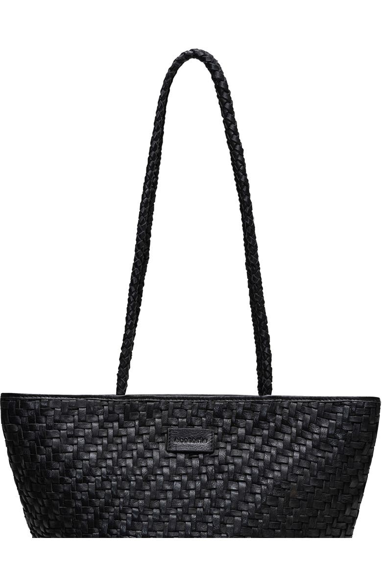 Écotorie Arlington Woven Leather Bucket Bag, Alternate, color, Black