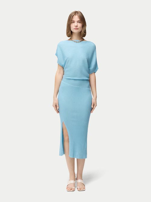 Gobi Mongolian Cashmere Cashmere Asymmetric Silk Dress In Clearwater