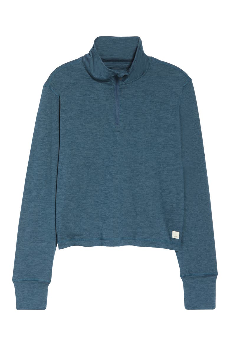 Crescent Performance Half-Zip Crop Pullover, Alternate, color, INDIGO HEATHER