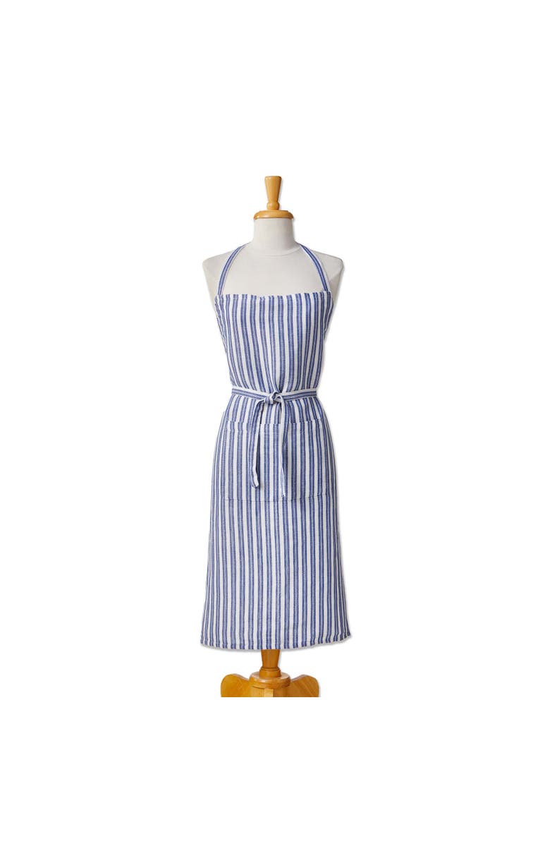 tag Blue White Stripe Cotton Cooking Apron Everyday Kitchen Use, Main, color, Blue