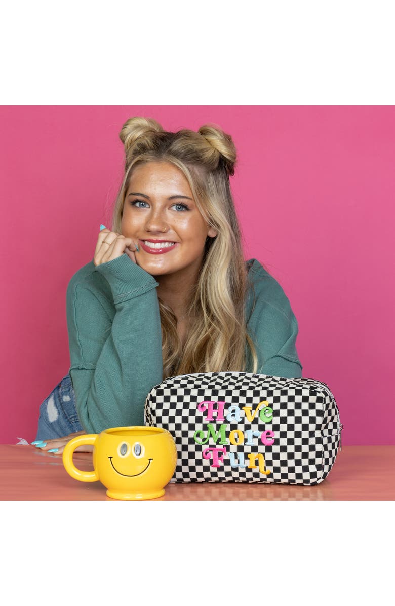 Totalee Gift Have More Fun Checkered Bag Polyester Black, Alternate, color, Black