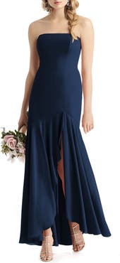 After Six Strapless High/Low Matte Chiffon Gown