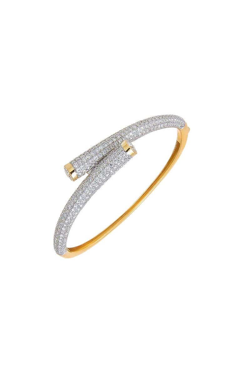 BY ADINA EDEN Lab Grown Diamond Pave Interlocked Bangle Bracelet 14K, Main, color, 14K Gold