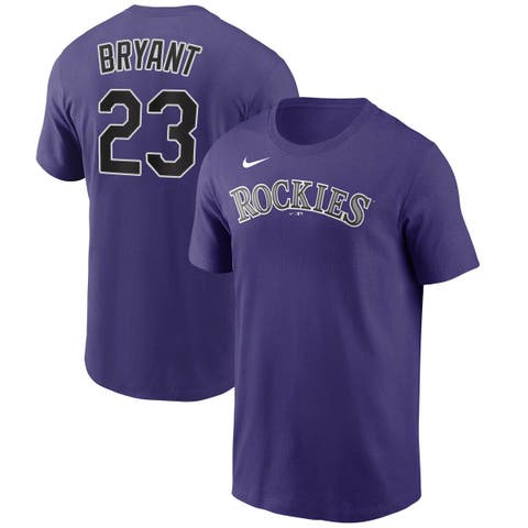 Men's Nike Kris Bryant Purple Colorado Rockies Name & Number T-Shirt