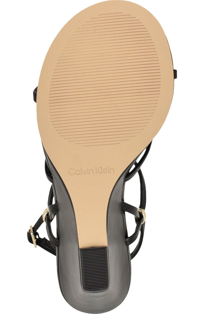 Calvin Klein Deliney Ankle Strap Wedge Sandal, Alternate, color, Black