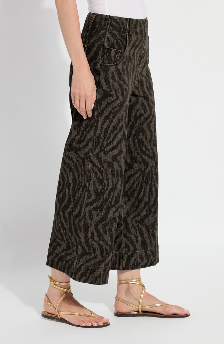Lysse Leo Print High Waist Ankle Wide Leg Denim Pants, Alternate, color, Black/Grey Current Ripples