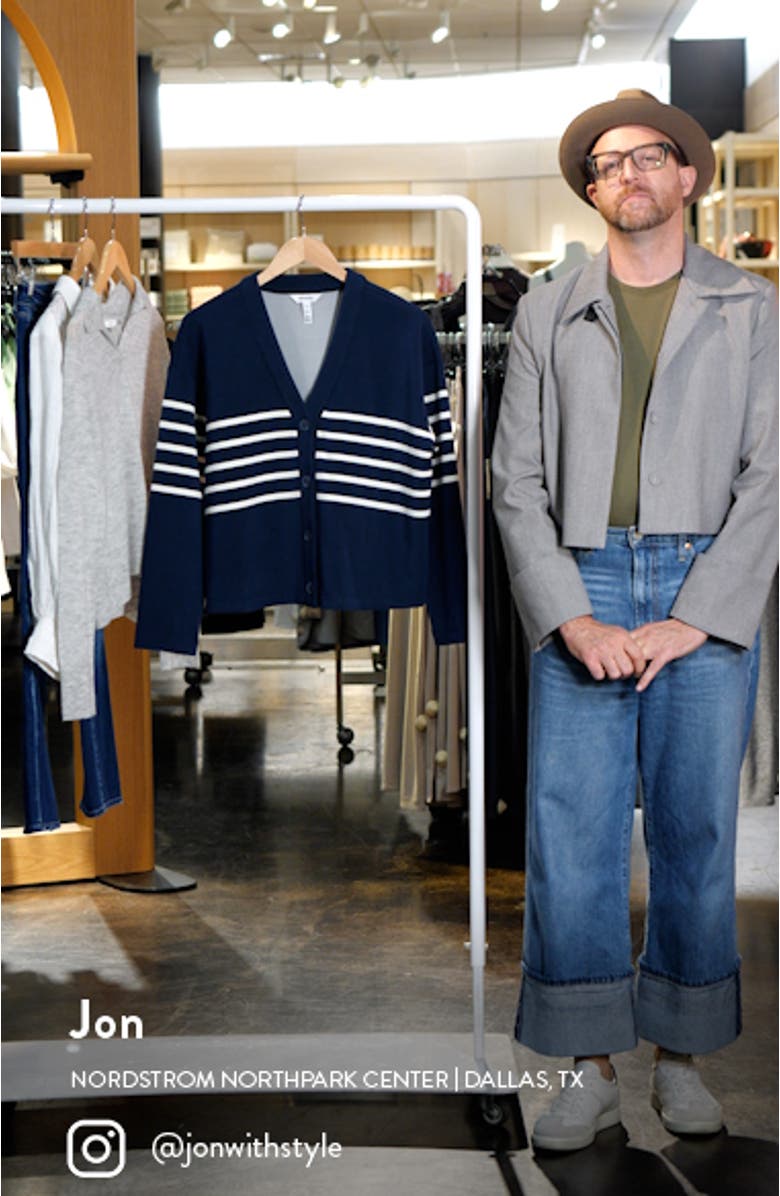 AirEssentials Stripe V-Neck Cardigan, sales video thumbnail