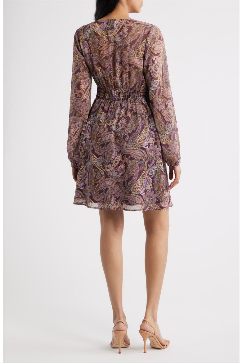 Roset Paisley Tie Neck Minidress, Alternate, color, ROSET