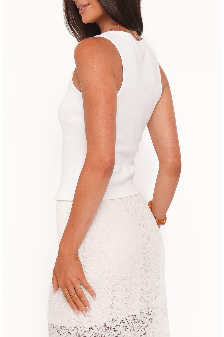 Celestine Orange Embroidered Tank, Alternate, color, WHITE