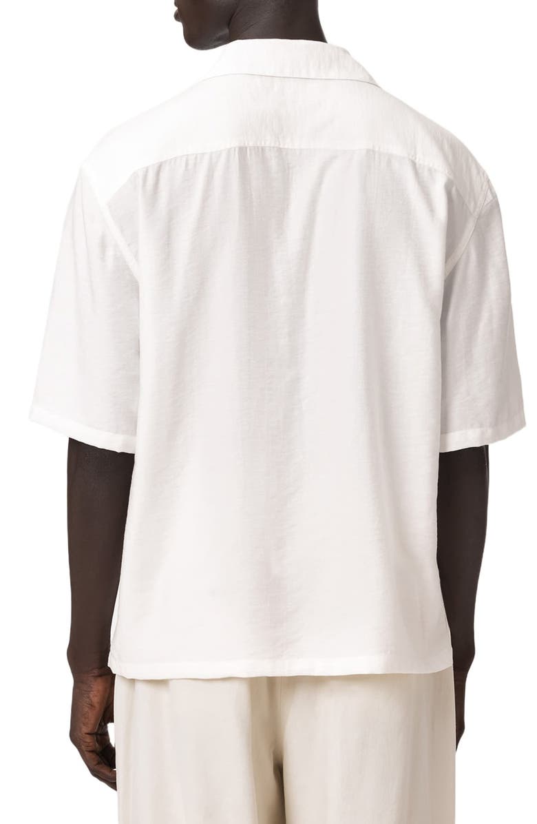 AllSaints Purley Button-Up Camp Shirt, Alternate, color, Tern White