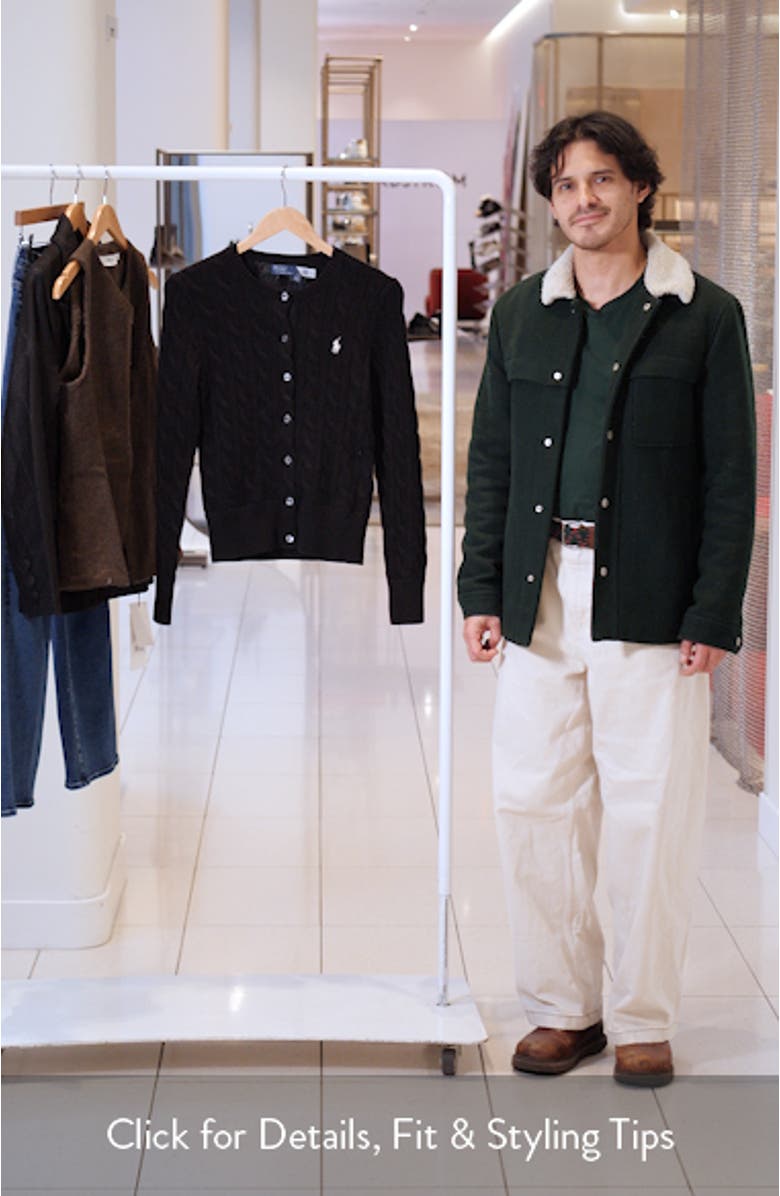 Cable Knit Cotton Blend Cardigan, sales video thumbnail