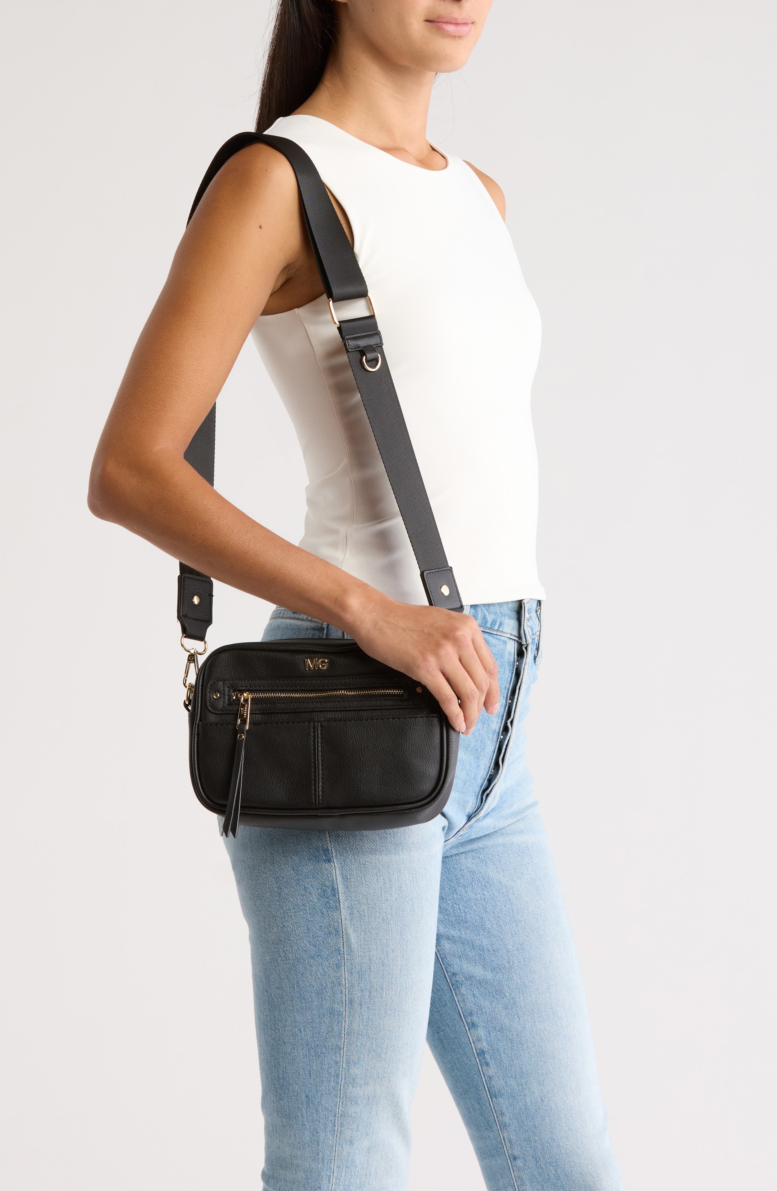 Madden Girl Camera Crossbody Bag with Pouch, Alternate, color, 