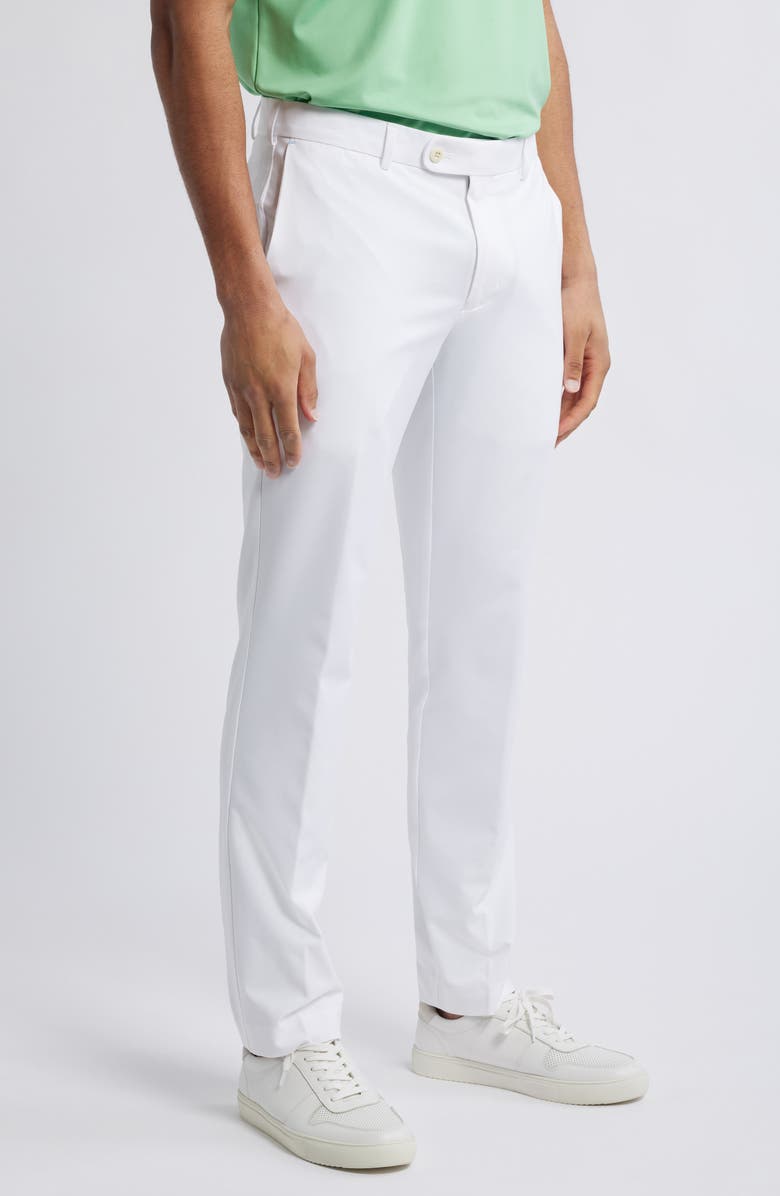 Peter Millar Crown Crafted Surge Performance Flat Front Trousers, Alternate, color, White