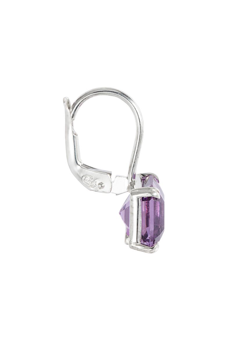 Harper Asscher Cut Drop Earrings, Alternate, color, PURPLE