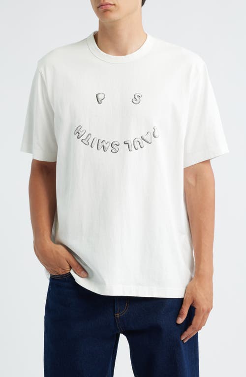 PS Paul Smith Happy Print Cotton Graphic T-Shirt in Off White  product