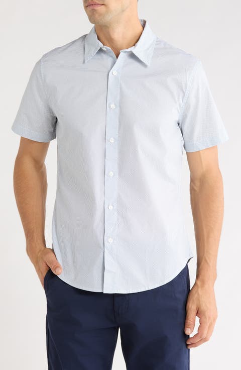Slim Fit Stretch Cotton Poplin Button-Up Shirt