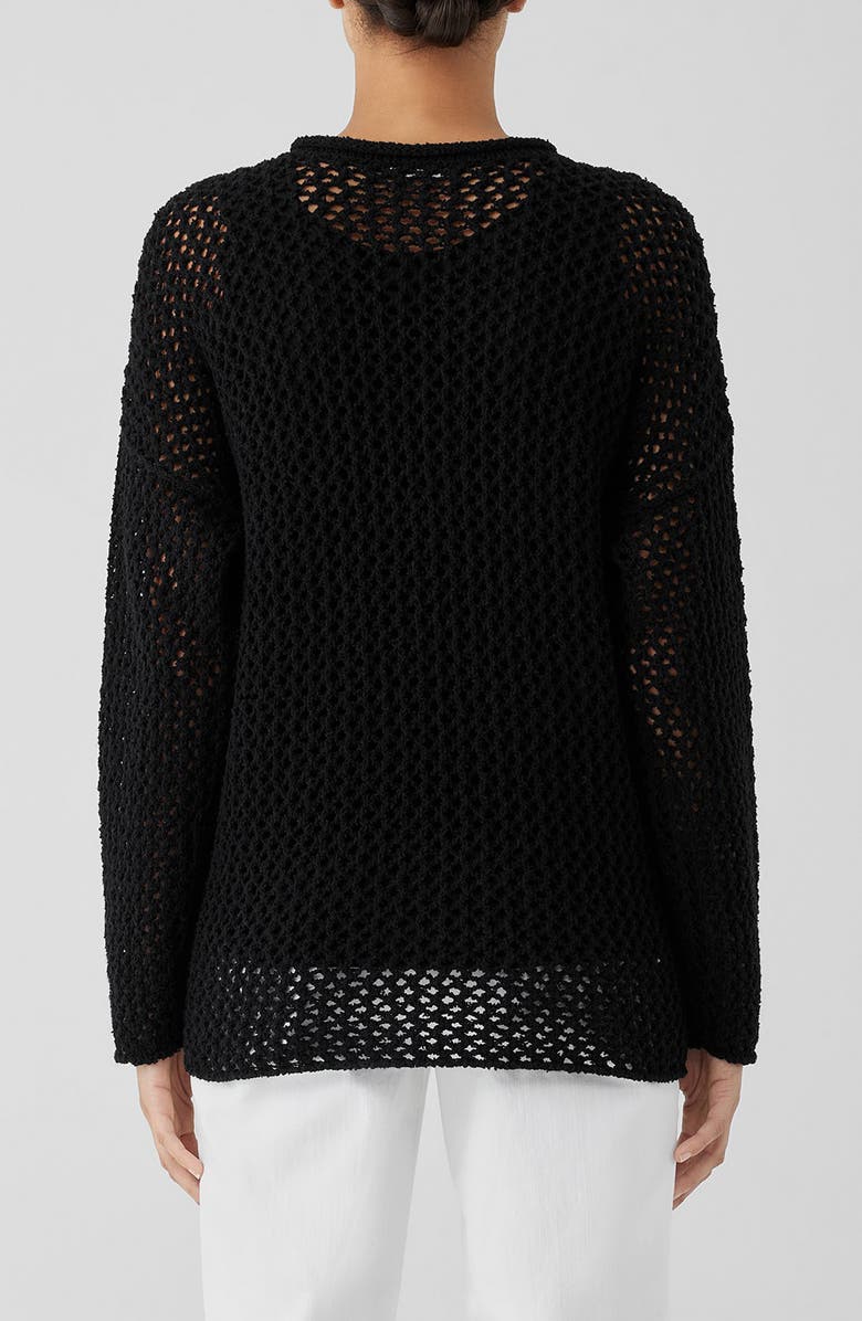 Eileen Fisher Open Stitch Crewneck Organic Cotton Sweater, Alternate, color, 