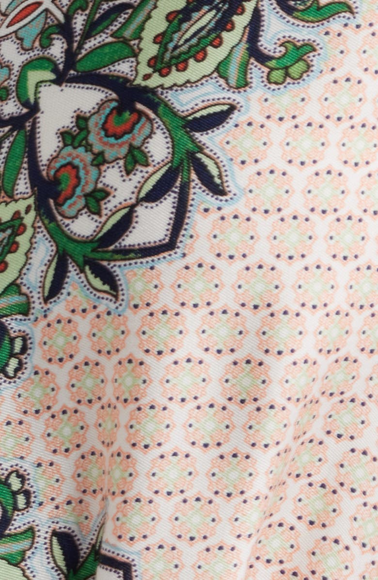 Anne Klein Floral Long Sleeve Tiered Shirtdress, Alternate, color, 