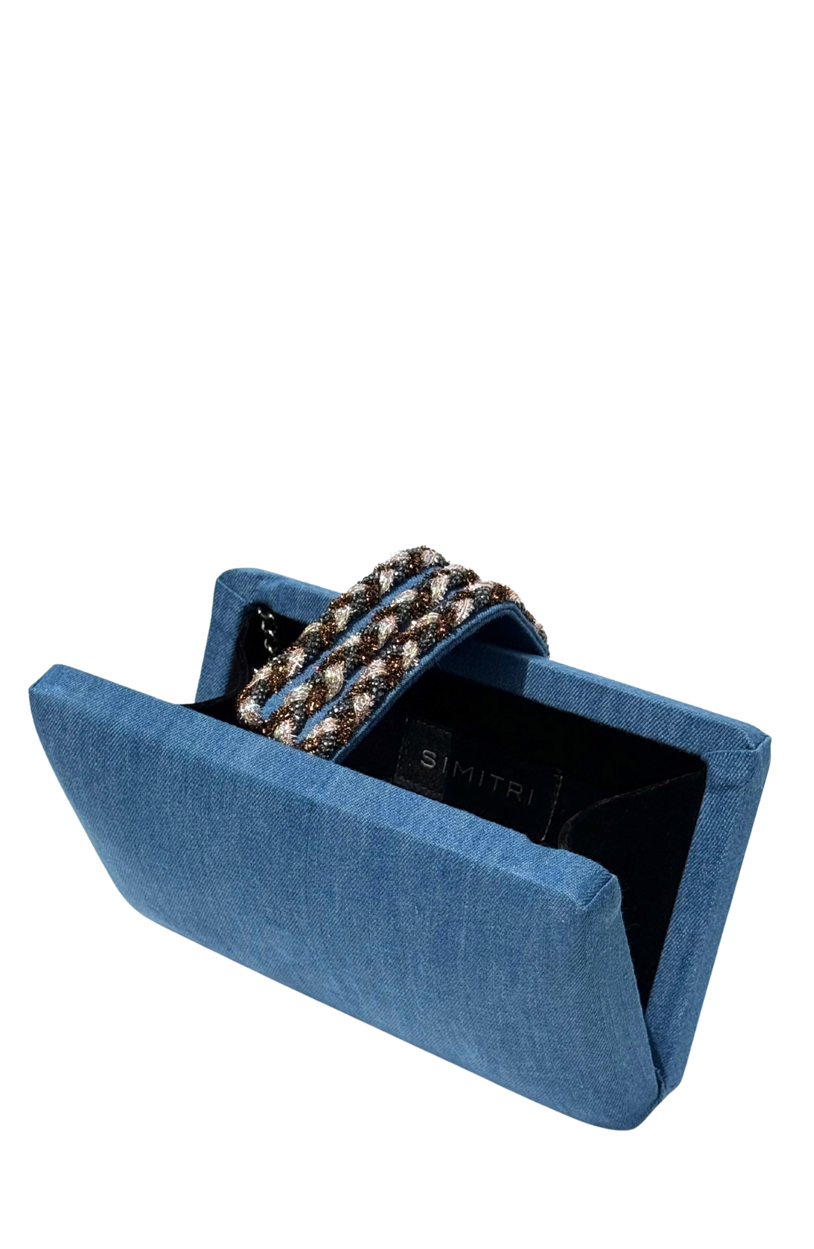 Denim Braided Fringe, Alternate, color, Denim