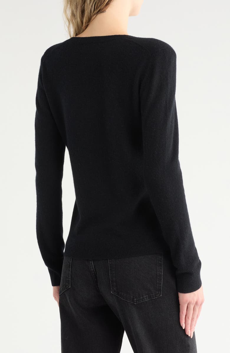 Nordstrom Cashmere V-Neck Sweater, Alternate, color, Black Rock