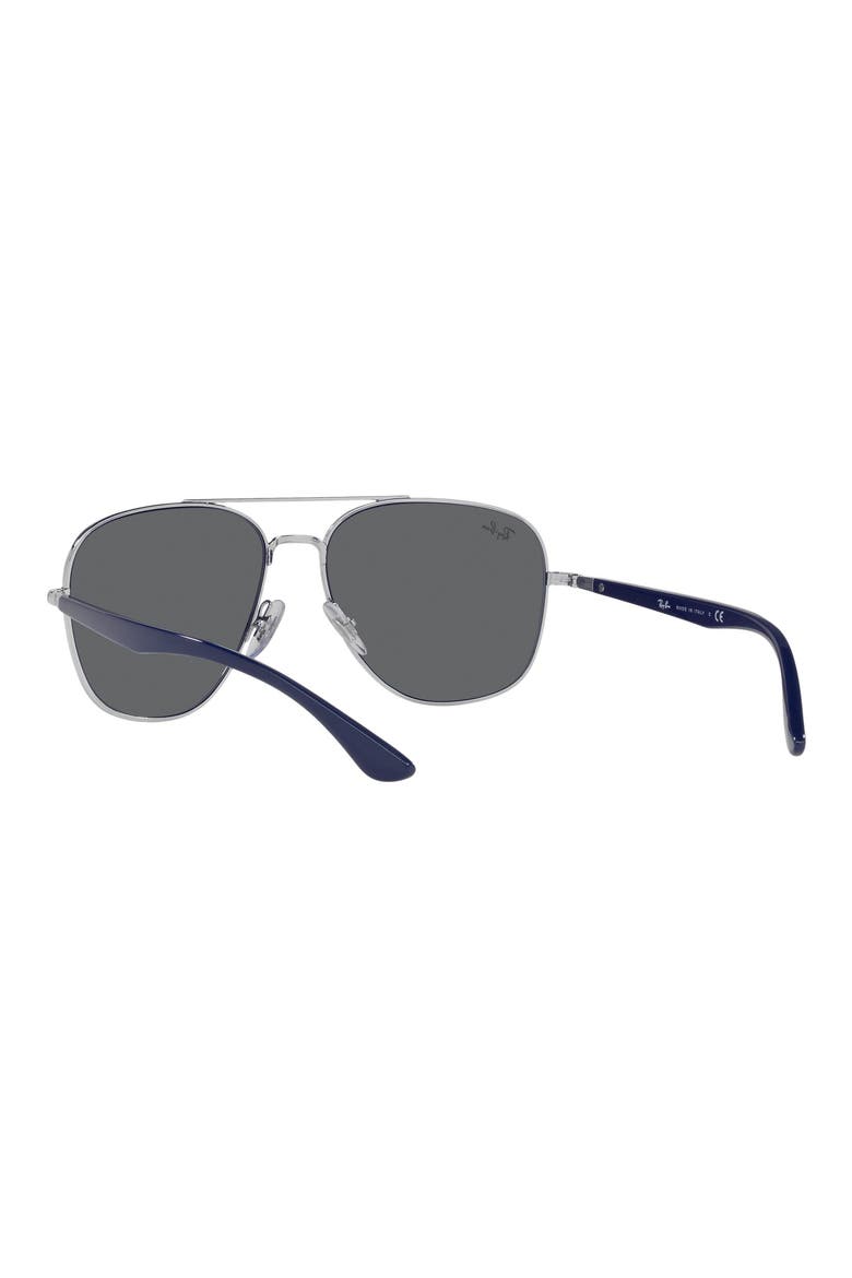 56mm Square Sunglasses, Alternate, color, SILVER